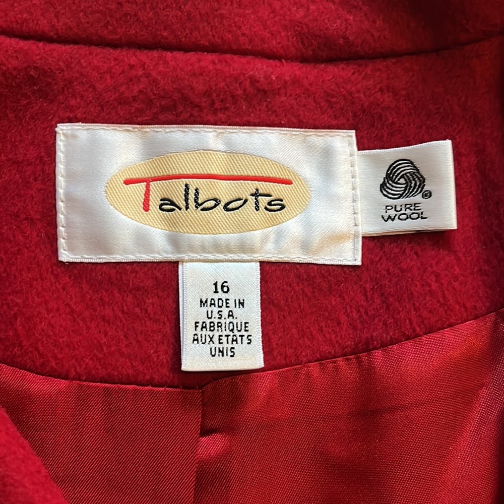 Talbots Red Pea Coat - Picture 8 of 8